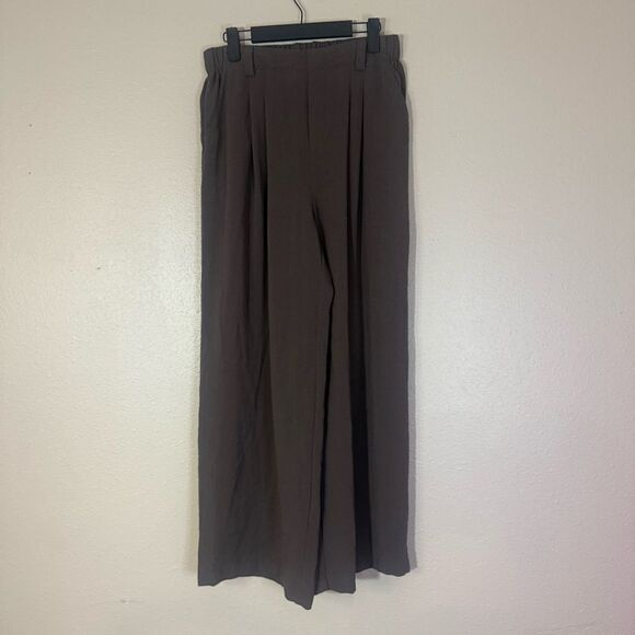 HALARA women’s Chocolate Wide-Leg cloth Pants M - Picture 1 of 4